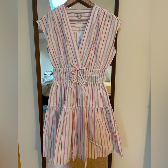 Derek Lam 10 Crosby Tora Pinstripe Sleeveless Fit & Flare Dress - Picture 4 of 6